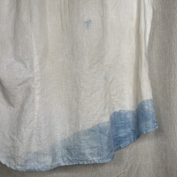 Tweeds Women’s Top 100% LINEN - Cap Sleeve, Collared,Button Up - Size M *Unique* - Picture 6 of 6